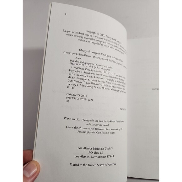 Dorothy Scarritt Mckibbin : Gatekeeper to Los Alamos - Nancy Cook Steeper SIGNED - Picture 5 of 7